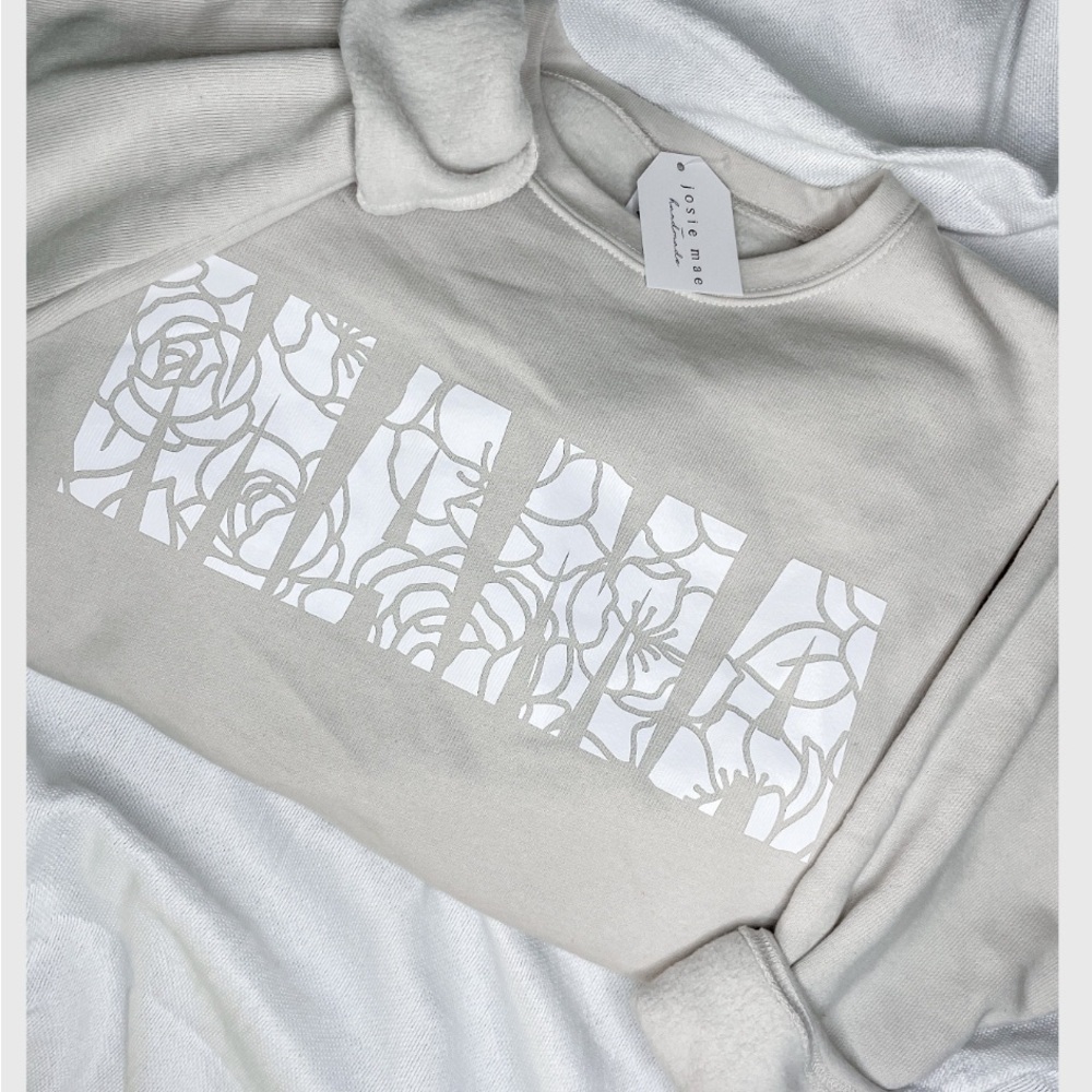 MAMA floral Sweatshirt- Bella and canvas by Josie Mae handmade